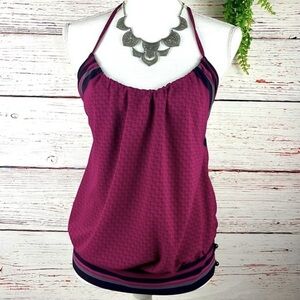Old Navy Maroon Polka Dot Halter Top Retro Y2K Size Small